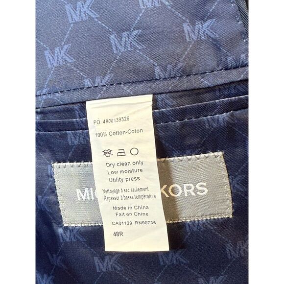 Michael Kors Kordell Corduroy Blazer Men's Size 48R Navy Classic Fit - Picture 7 of 9
